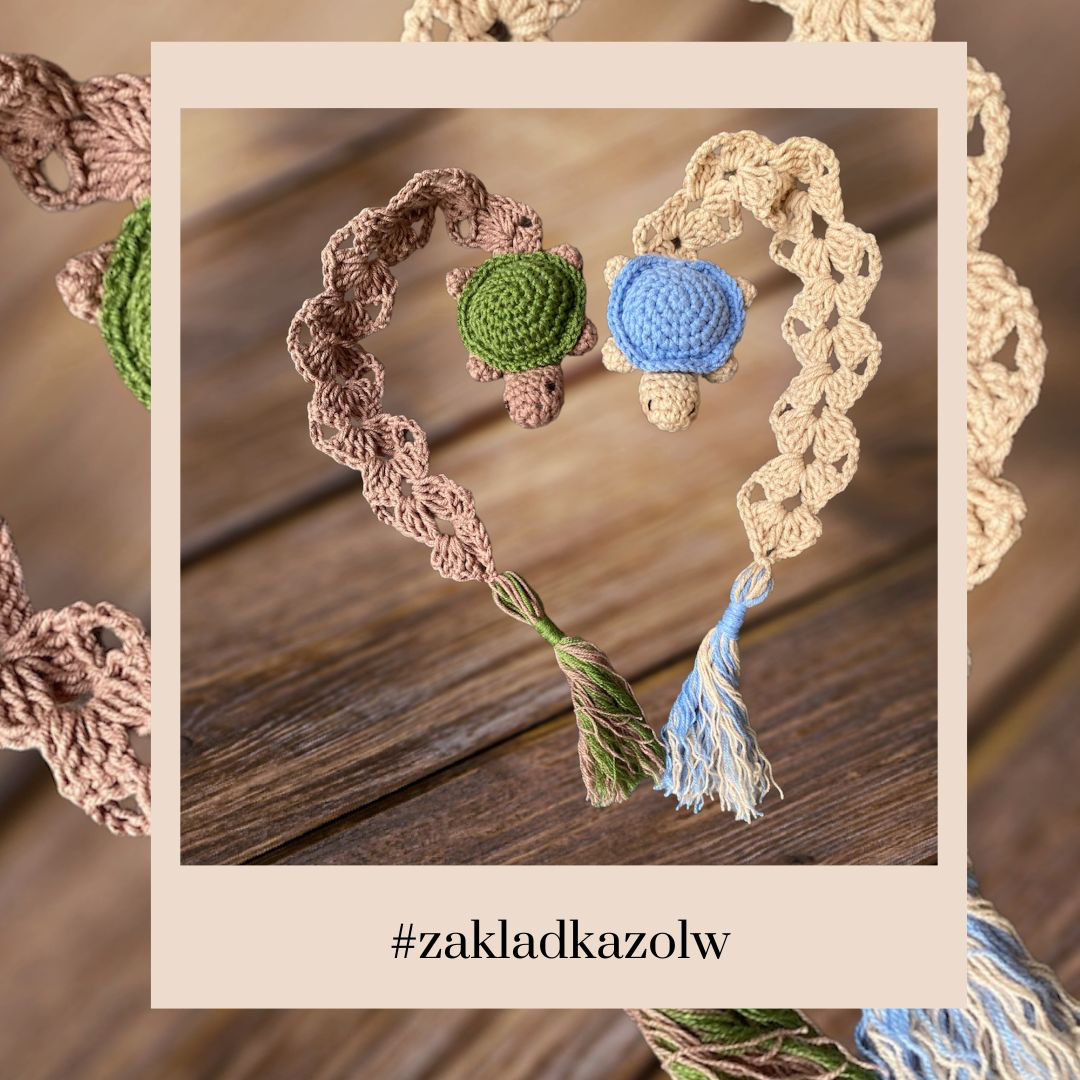 Szydełkowa zakładka -żółw